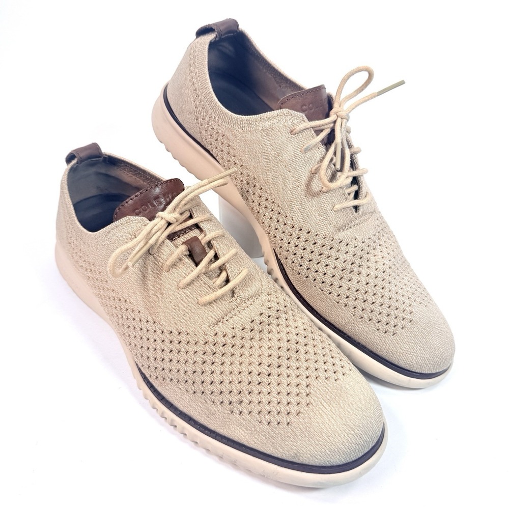 Cole Haan Mens 2.Zerogrand StitchLite Wingtip Oxford Beige C35257 Mens 10.5 M